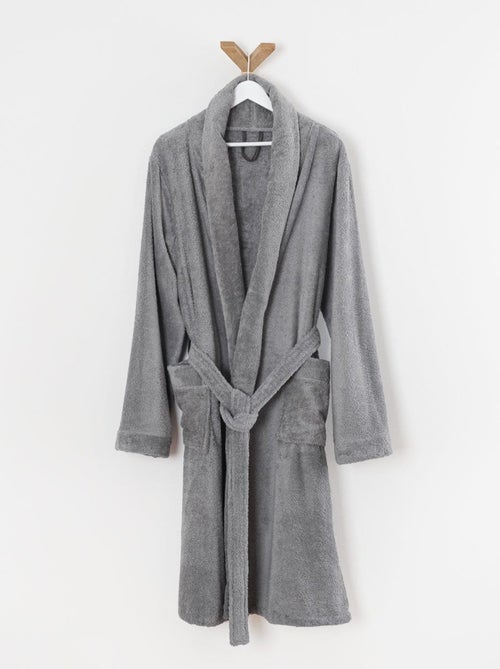 Peignoir coton éponge col chale  éponge PREMIUM - Kiabi
