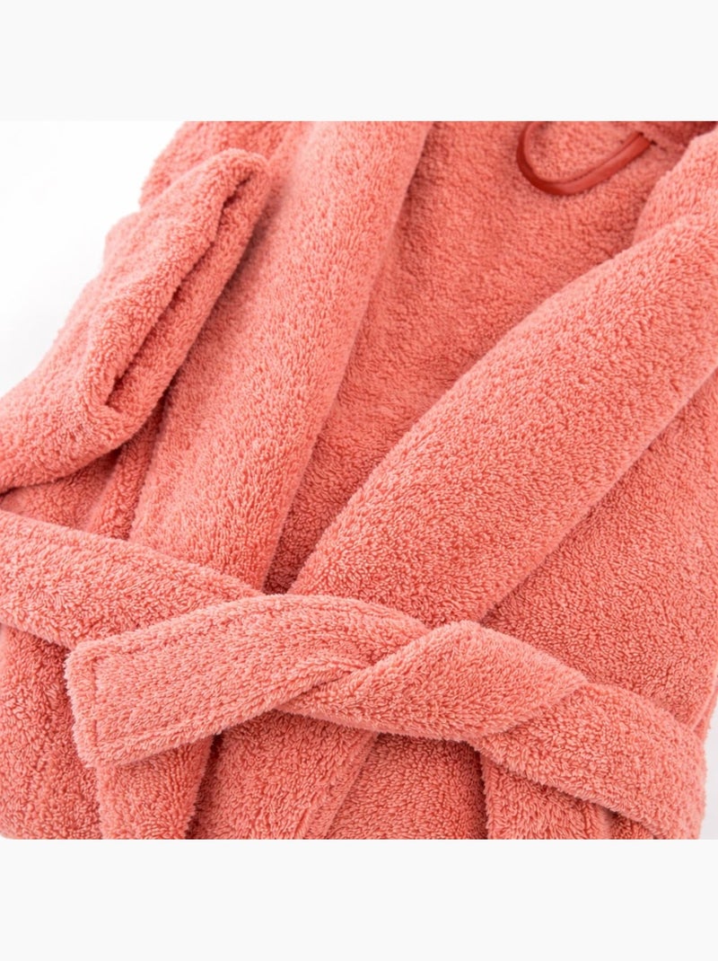 Peignoir coton éponge col chale  éponge PREMIUM Gris Noir Noir - Kiabi