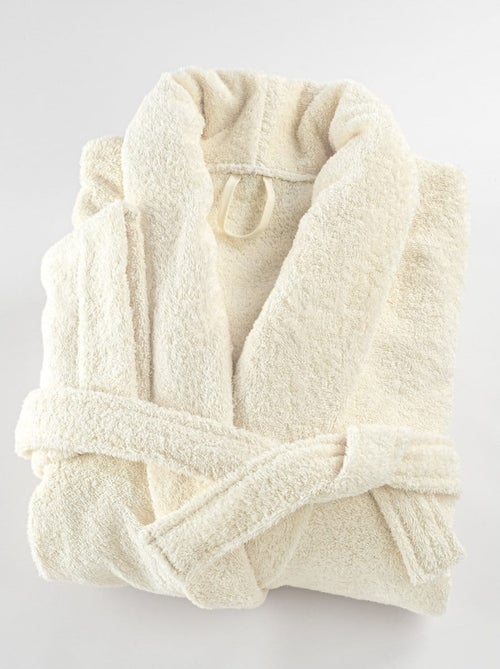 Peignoir coton éponge col chale  éponge PREMIUM - Kiabi