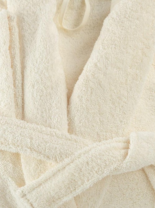 Peignoir coton éponge col chale  éponge PREMIUM - Kiabi