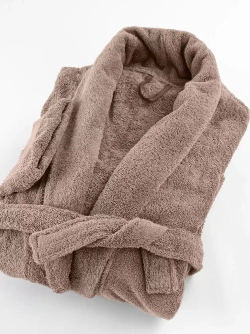 Peignoir coton éponge col chale  éponge PREMIUM - Kiabi