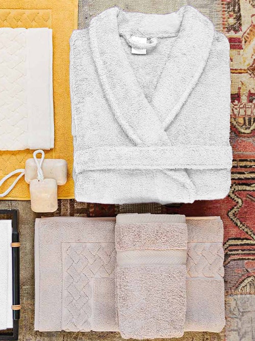 Peignoir coton ROYAL CRESENT col châle - Kiabi