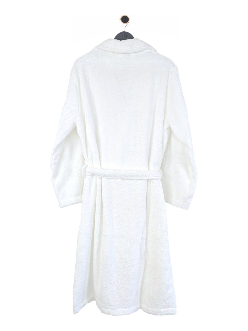 Peignoir coton ROYAL CRESENT col châle Blanc - Kiabi