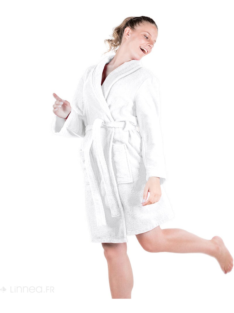 Peignoir de bain ALPHA col châle Blanc - Kiabi