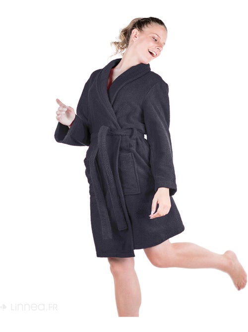 Peignoir de bain ALPHA col châle - Kiabi