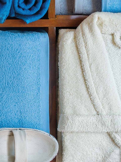 Peignoir de bain ALPHA col châle - Kiabi