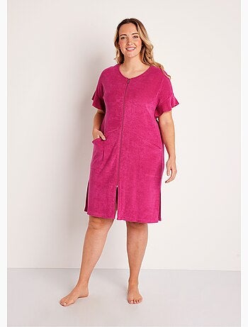 Peignoir de bain coton uni zippé - Afibel
