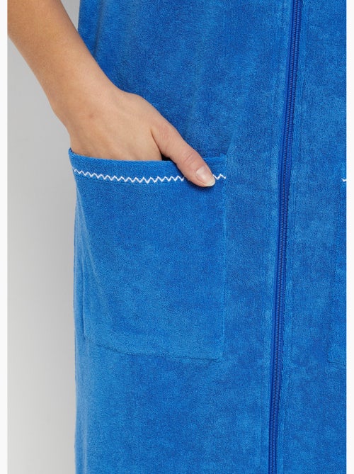 Peignoir de bain éponge coton uni zippé - Afibel - Kiabi
