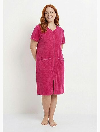 Peignoir de bain éponge coton uni zippé - Afibel
