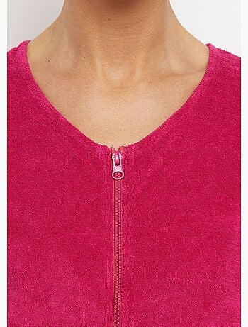 Peignoir de bain éponge coton uni zippé - Afibel