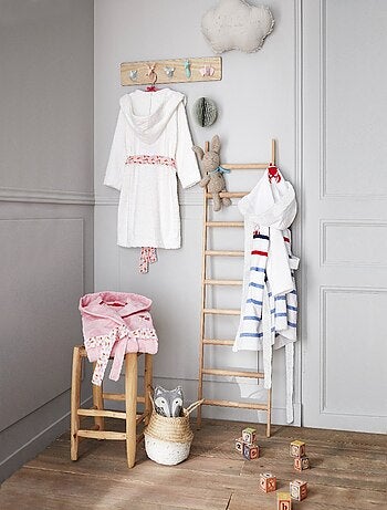 Peignoir de bain fille Escapade Kawaii - 10/12 ans - 100% Coton - 400 GSM - Blanc