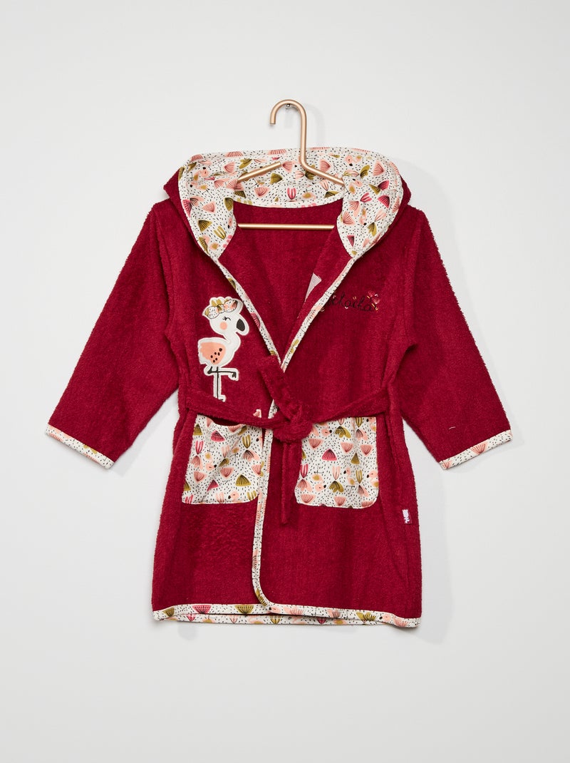 Peignoir de bain 'petit béguin' avec capuche fuchsia - Kiabi