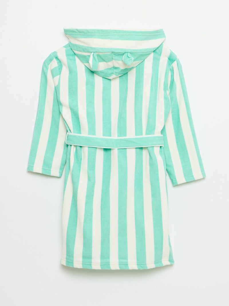 Peignoir de bain rayé Bleu - Kiabi