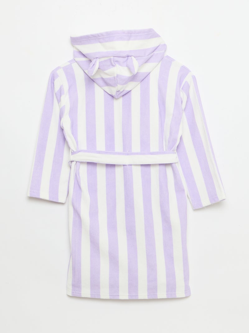 Peignoir de bain rayé Violet - Kiabi
