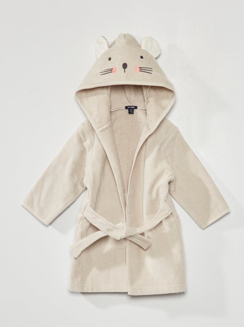 Peignoir de bain 'souris' Beige - Kiabi
