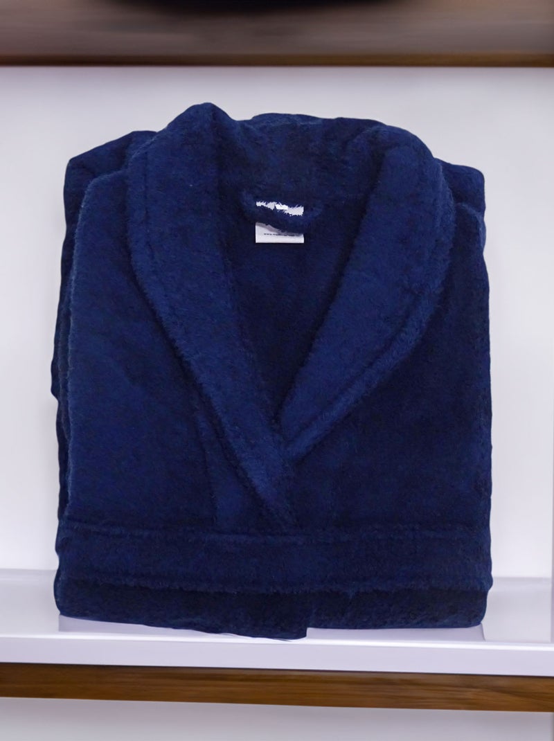 Peignoir de bain uni et coloré Bleu foncé - Kiabi