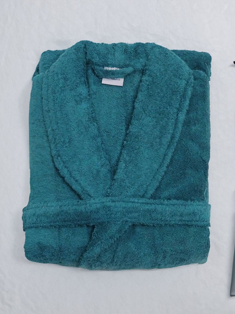 Peignoir de bain uni et coloré Bleu turquoise - Kiabi