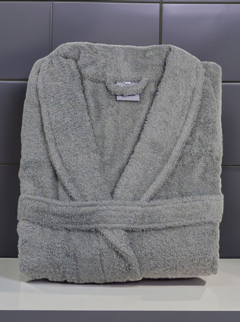 Peignoir de bain uni et coloré Gris clair - Kiabi