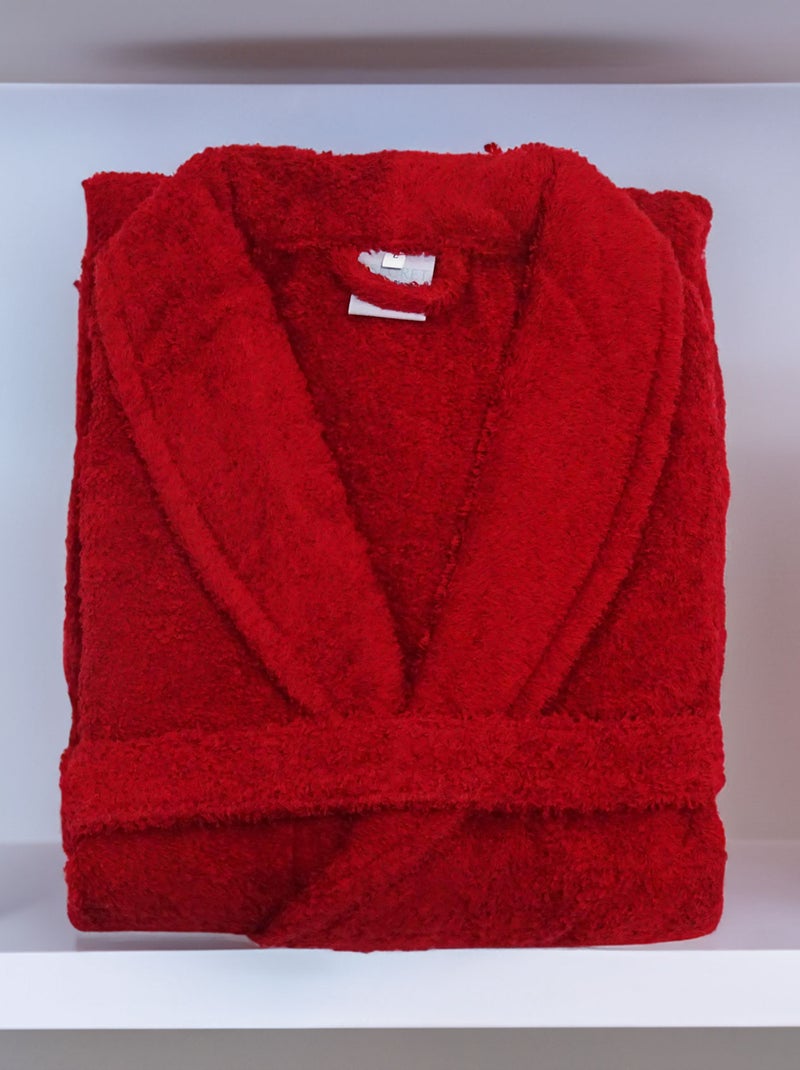 Peignoir de bain uni et coloré Rouge cerise - Kiabi