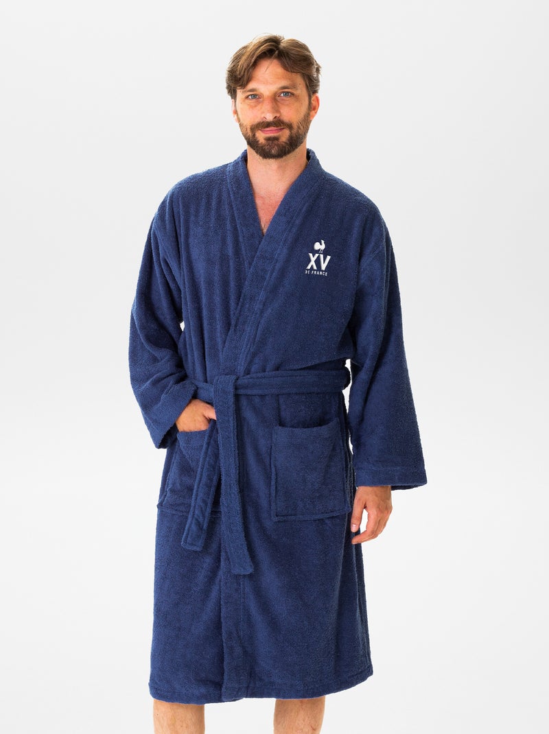 Peignoir de bain 'XV de France' Marine - Kiabi