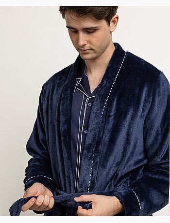 Peignoir de luxe à manches longues et chaudes pour homme ADMAS LUXURY, orné de perles.