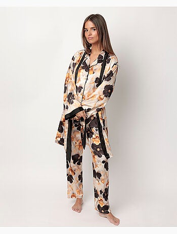 Peignoir de luxe en satin à manches longues pour femme ADMAS LUXURY