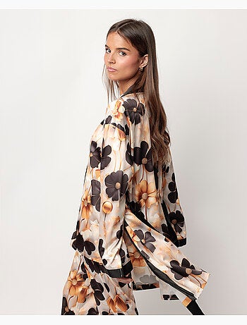 Peignoir de luxe en satin à manches longues pour femme ADMAS LUXURY