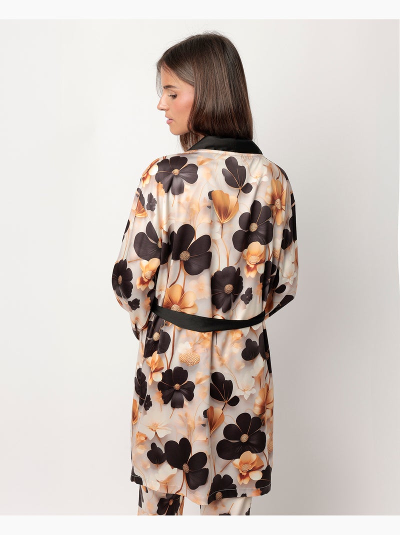 Peignoir de luxe en satin à manches longues pour femme ADMAS LUXURY Or - Kiabi