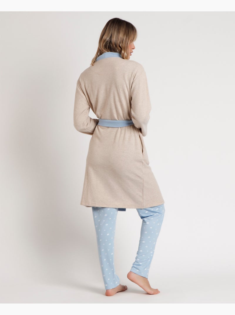 Peignoir de nuit à manches longues pour femme ADMAS Beige - Kiabi