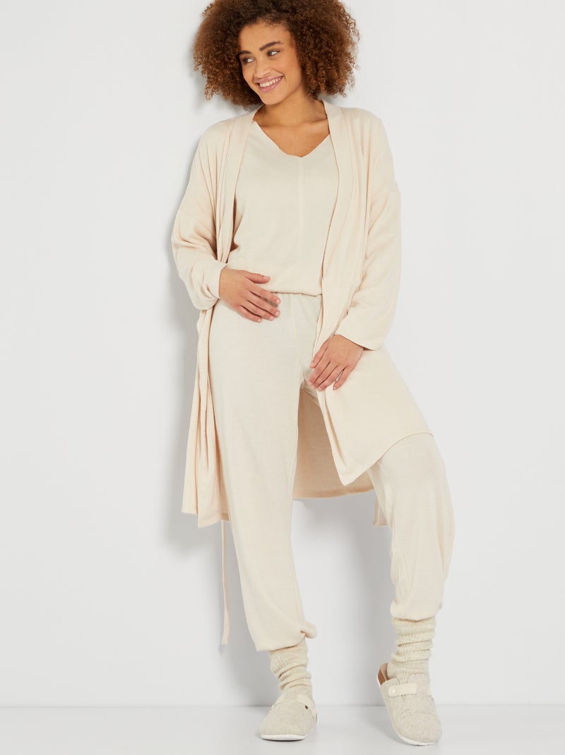 Peignoir de nuit beige - Kiabi