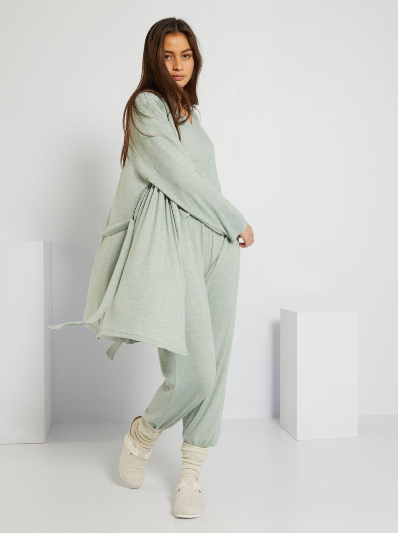 Peignoir de nuit vert - Kiabi