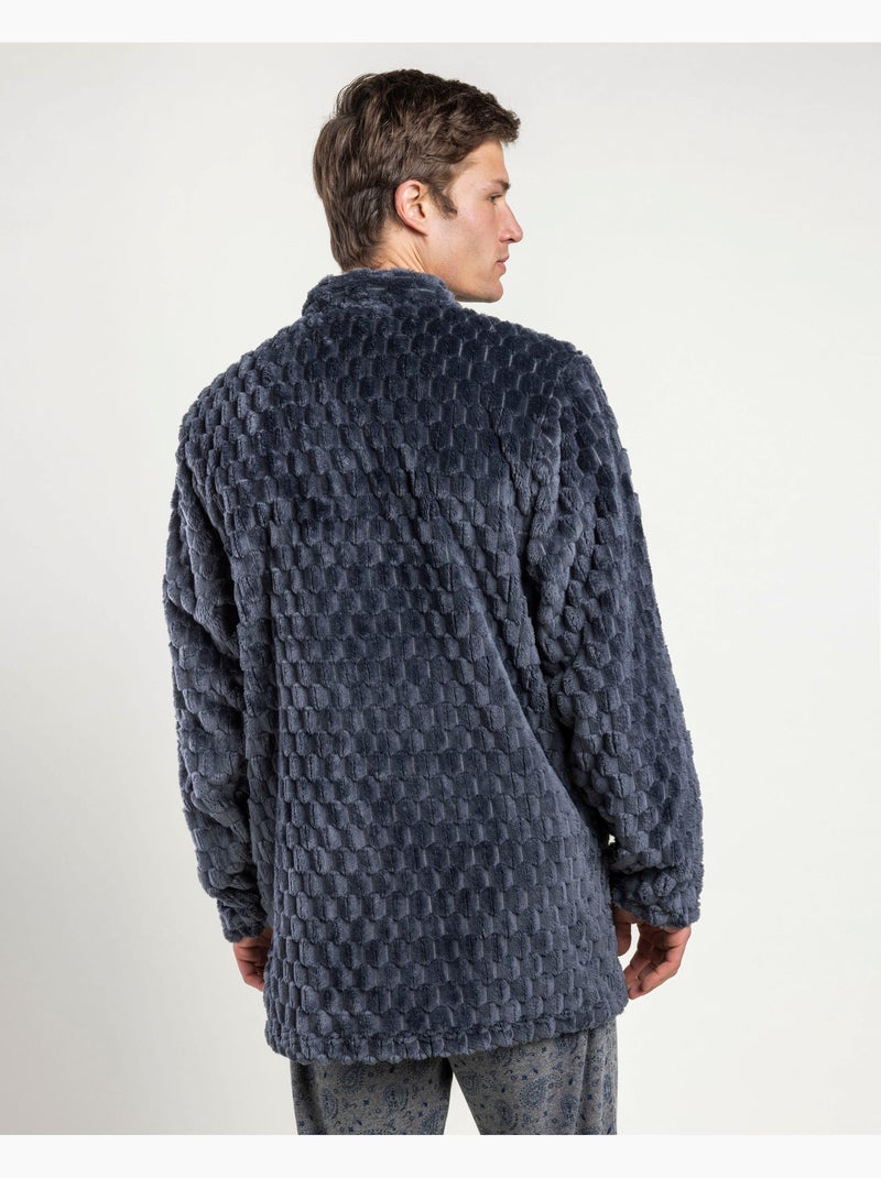 Peignoir de salon chaud à manches longues pour homme ANTONIO MIRO Gris foncé - Kiabi