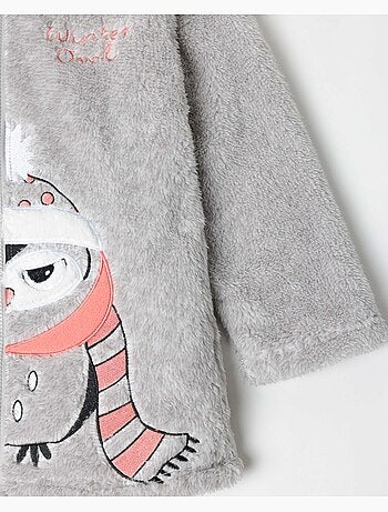 Peignoir d'hiver chaud à manches longues motif hibou ADMAS pour filles