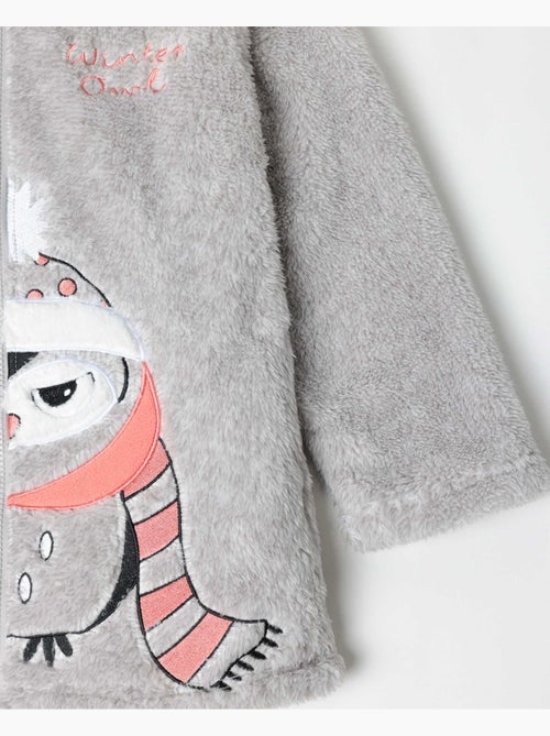 Peignoir d'hiver chaud à manches longues motif hibou ADMAS pour filles - Kiabi Peignoir d'hiver chaud à manches longues motif hibou ADMAS pour filles - Kiabi