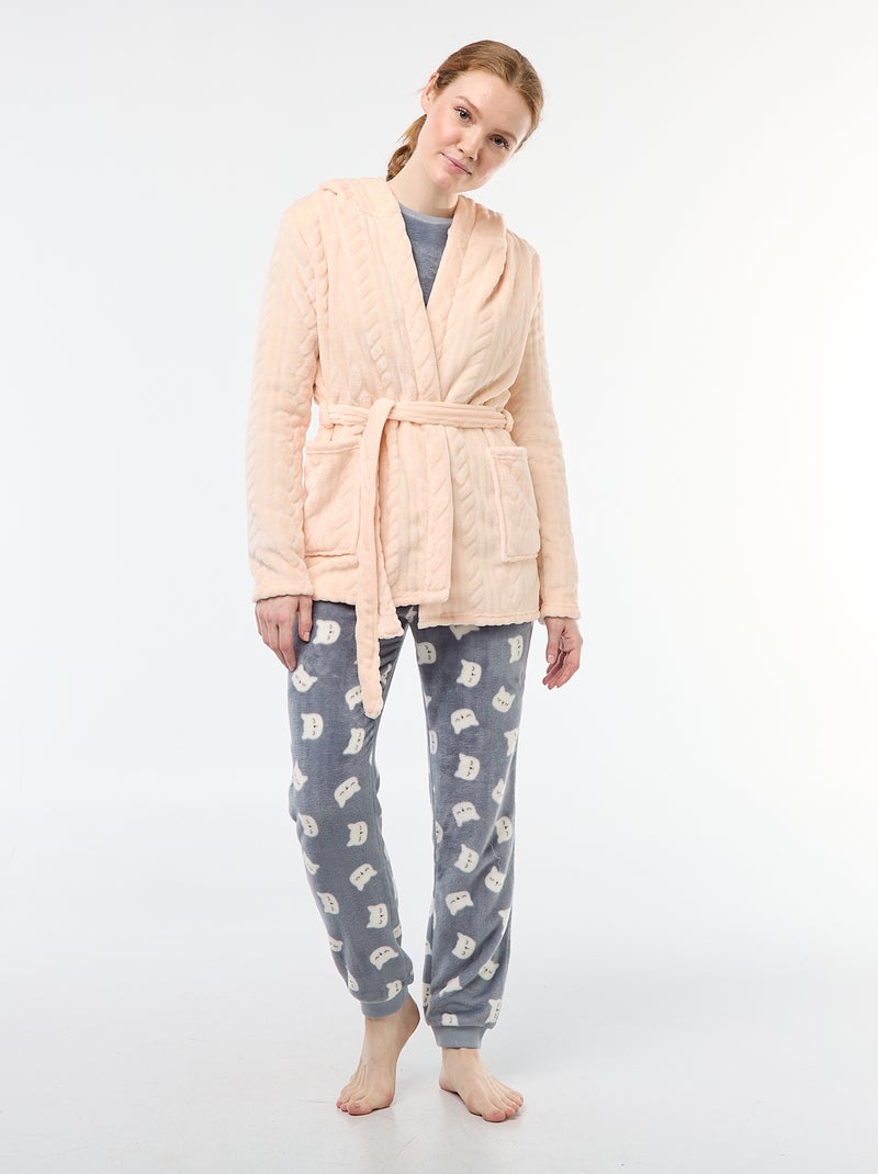 Peignoir Court Côtelé En Polaire Pour €42.99 - Peignoirs - Hunkemöller