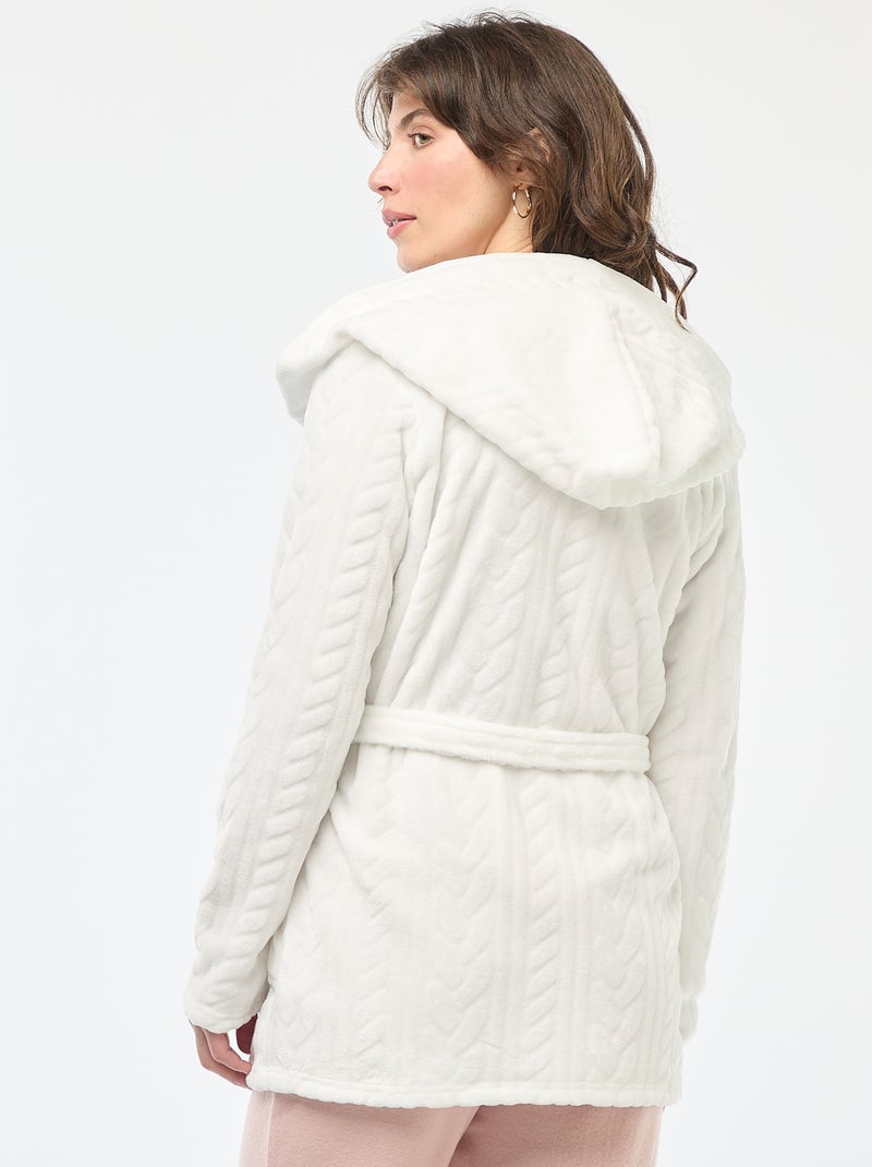 Peignoir doux en polaire Blanc - Kiabi