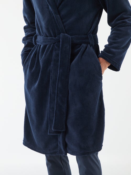 Peignoir doux uni - Kiabi