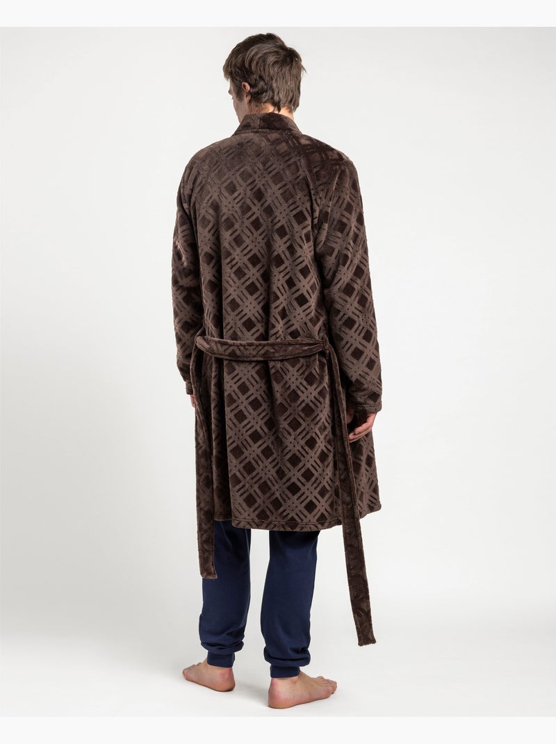 Peignoir élégant chaud à manches longues pour homme ANTONIO MIRO Marron - Kiabi