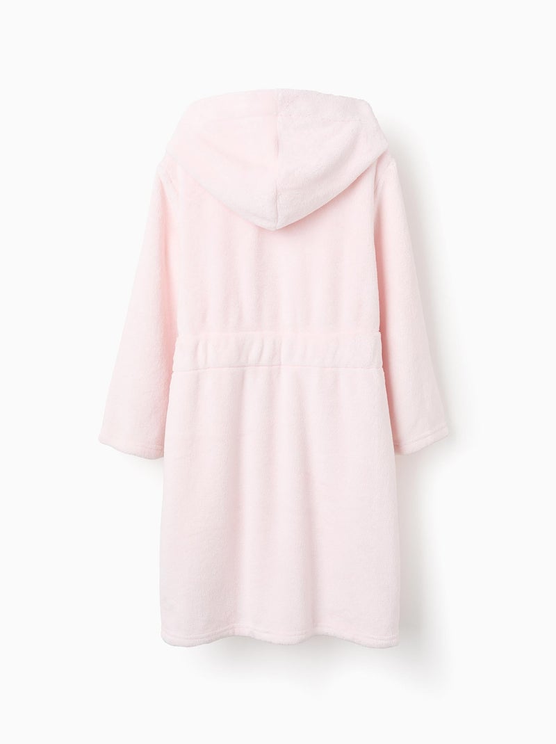 Peignoir en Coraline avec Capuche et Ceinture Rose clair - Kiabi