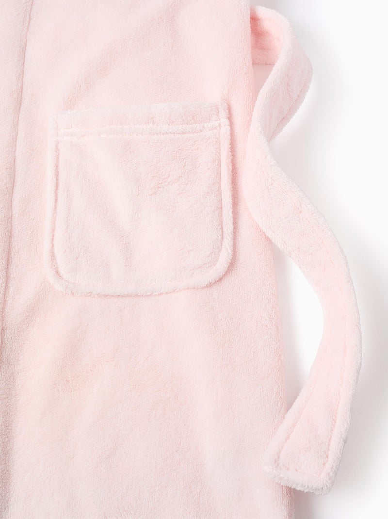 Peignoir en Coraline avec Capuche et Ceinture Rose clair - Kiabi