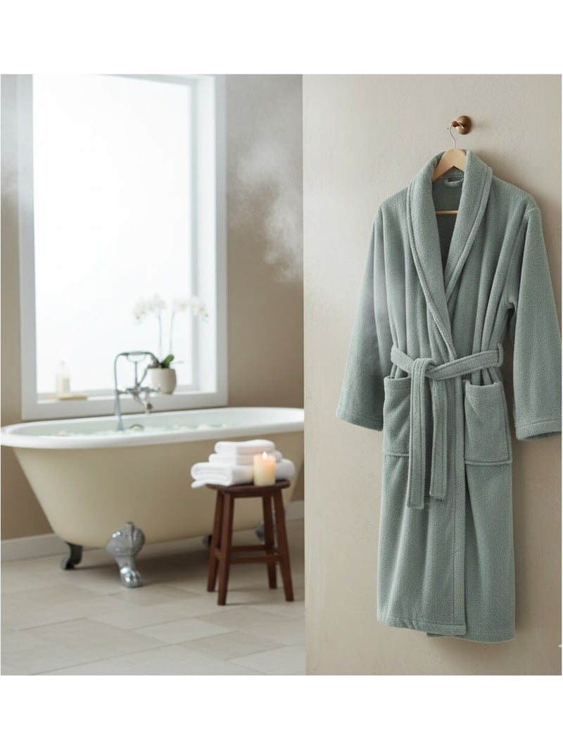 Peignoir en coton collection lilas Vert amande/Mauve/Marine - Kiabi