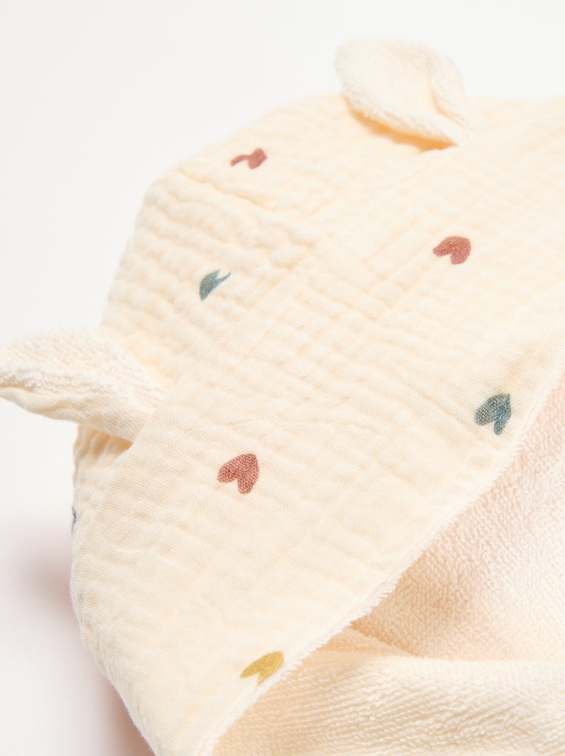 Peignoir en éponge et gaze de coton - Kiabi Home Beige - Kiabi
