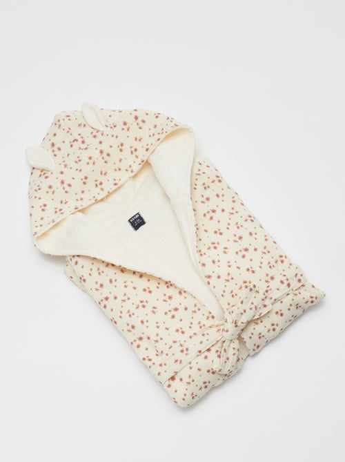 Peignoir en éponge et gaze de coton - Kiabi Home - Kiabi