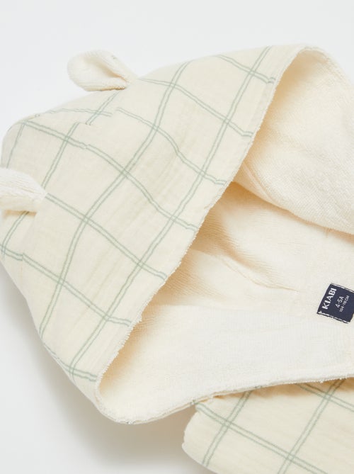 Peignoir en éponge et gaze de coton - Kiabi Home - Kiabi