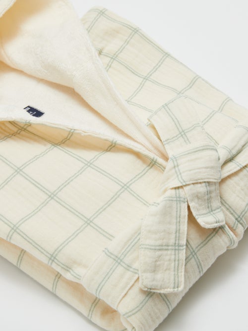 Peignoir en éponge et gaze de coton - Kiabi Home - Kiabi