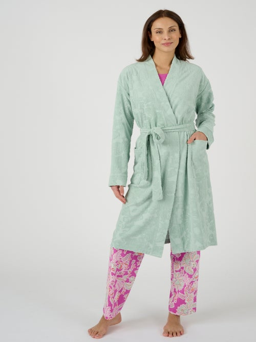 Peignoir en éponge jacquard - Damart - Kiabi