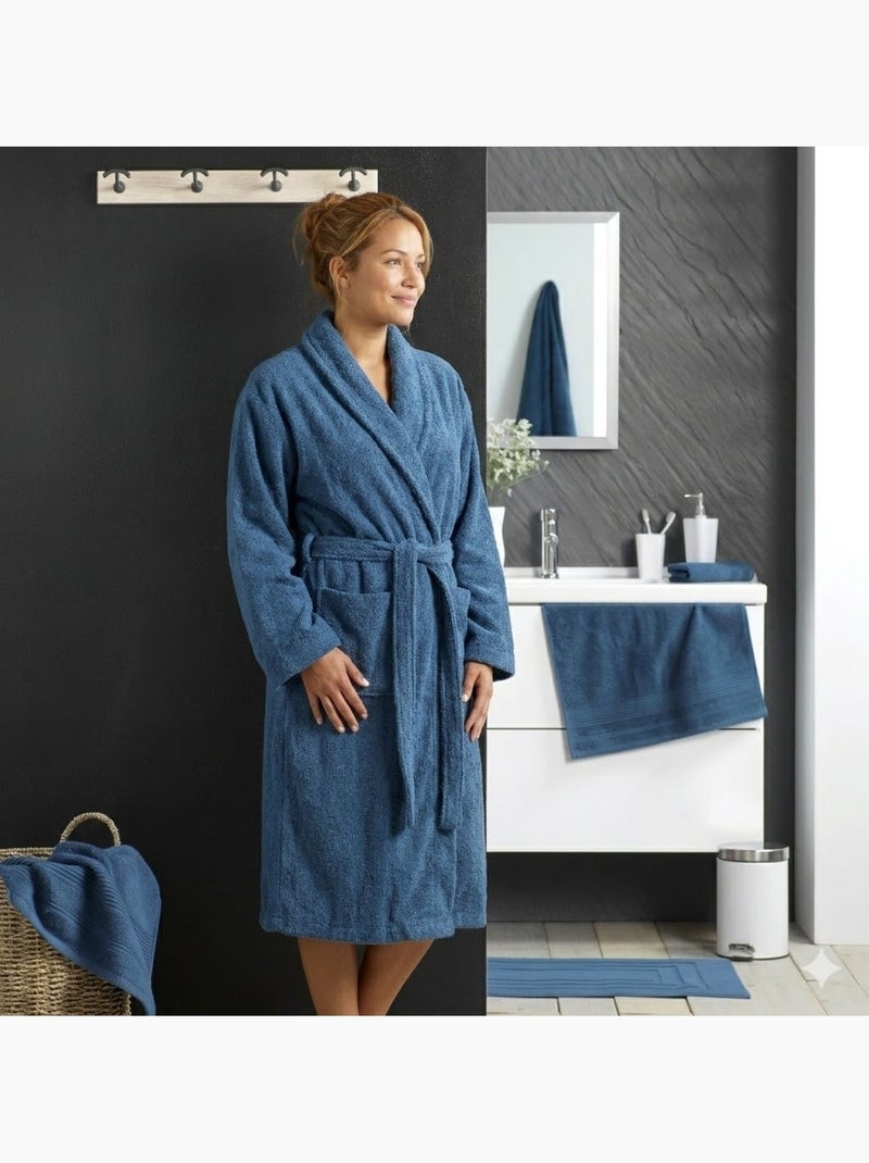 Peignoir en éponge Tendresse Bleu marine - Kiabi