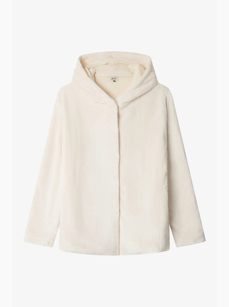 Peignoir en peluche ultra doux Ecru - Kiabi