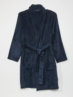 Peignoir Enfant à Capuche Slumber Hut - Polaire Douce - Bleu Marine/gris - Tailles 7-8 Ans à 13 Ans - Cadeau Confort Pour Garçon