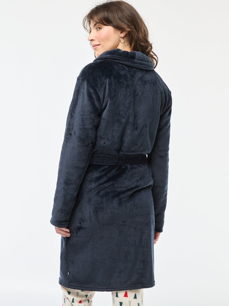 Peignoir en polaire - Bleu - Femme - 22.00�?� - Kiabi